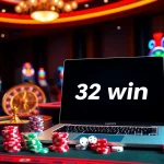 Experience the thrill of casino games at 32win with vibrant roulette wheels and sparkling slot machines.