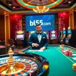 Experience thrilling online gambling at bl555.com with intense action at the poker table.