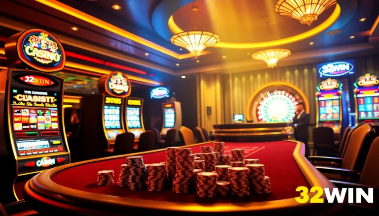 32WIN offers players exciting casino experiences with vibrant table games and slot machines.