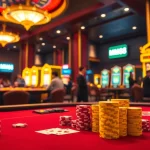 Experience the thrill of MM88 casino with vibrant poker chips and a spinning roulette wheel.