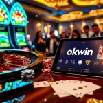 Experience thrilling excitement at Okwin with vibrant casino tables and winning players.