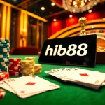 Engage in high-stakes action with a luxurious hi88 soccer-themed casino scene showcasing poker chips and cards.