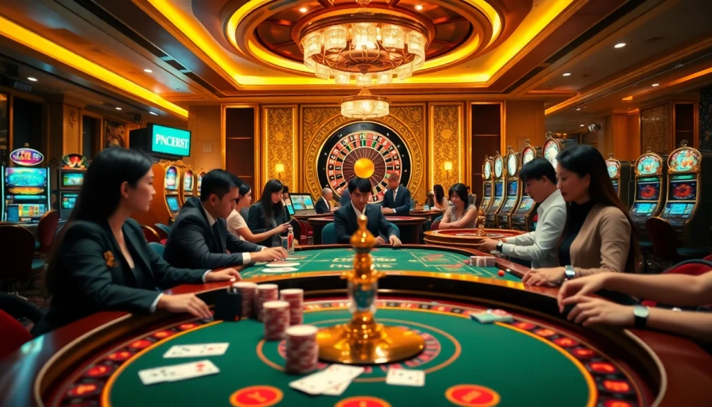 Engaging action at Trang Chủ 78WIN casino tables with players enjoying vibrant gaming experiences.