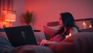 Engaging virtual interaction with sexting AI in a cozy chat environment.