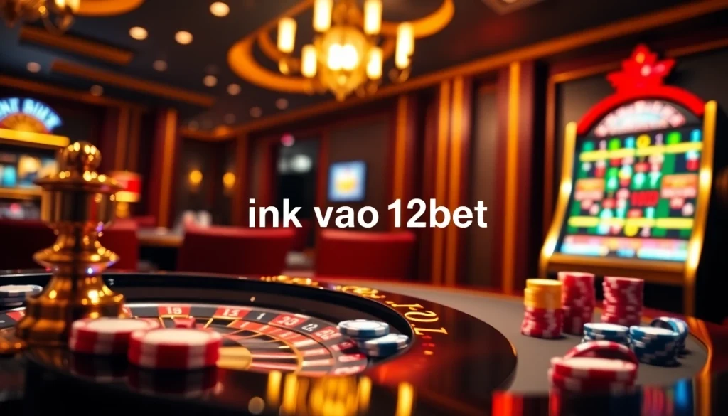 Experience the thrill of online gambling with ink vao 12bet showcased through vibrant casino elements.