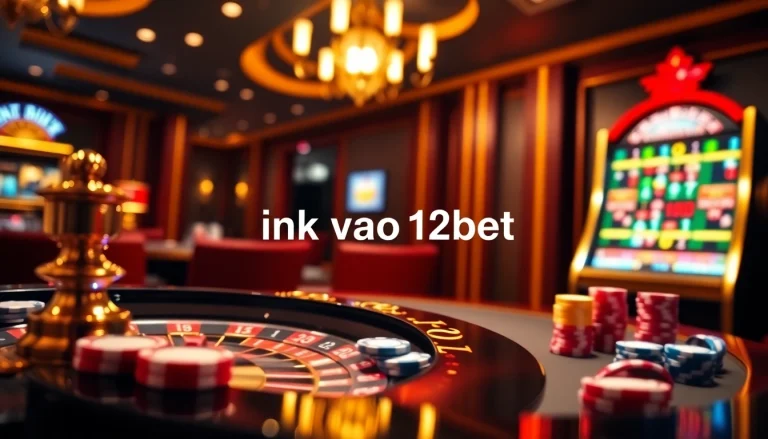 Experience the thrill of online gambling with ink vao 12bet showcased through vibrant casino elements.