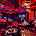 Experience thrilling gameplay at 58WIN's elegant casino with vibrant gaming tables and roulette.