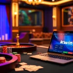 Nạp Tiền kkwin process on an inviting casino interface with poker chips and roulette wheel.