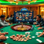 Experience the thrill of new 88 with a vibrant casino scene of roulette and excited players.