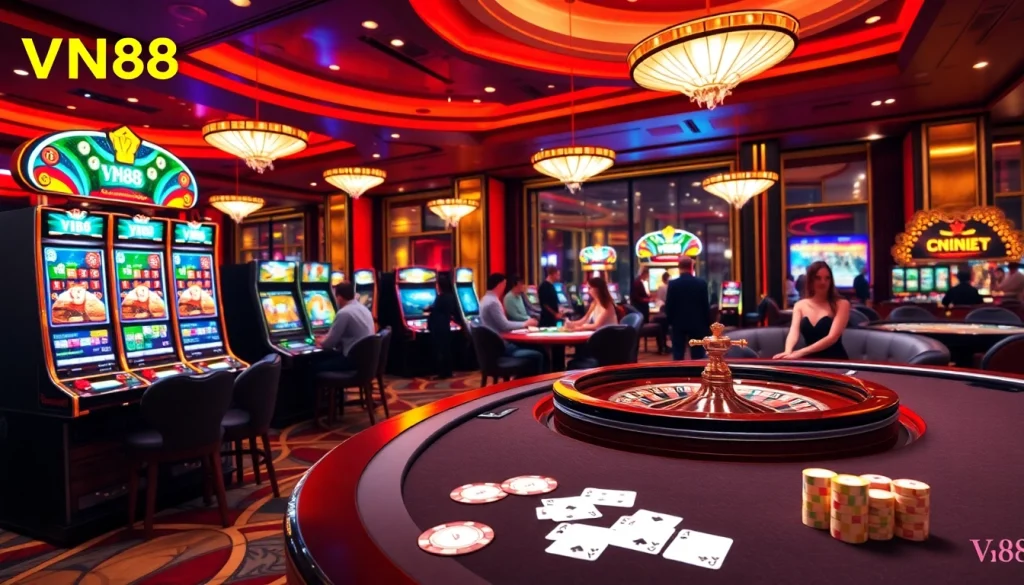 Experience the thrill of VN88 with engaging slot machines and casino ambiance.