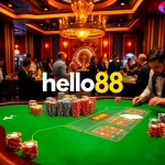 Experience the excitement of gambling with Hello88 at a luxurious casino table.