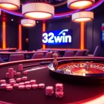 Players enjoying table games and betting options at 32win casino, capturing excitement and professional ambiance.