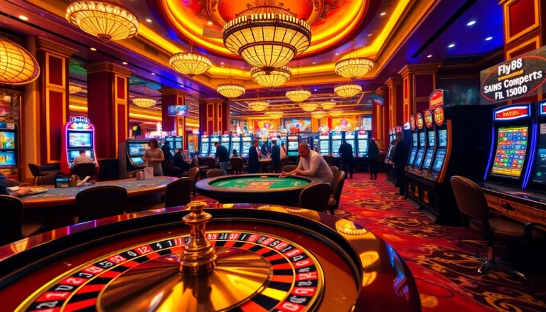 Experience thrilling gameplay at Fly88 with vibrant casino tables and dynamic gaming action.