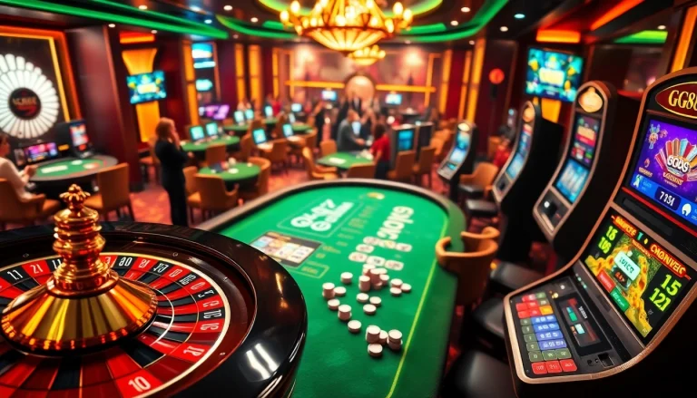 Experience the excitement of GG88 with vibrant casino tables and thrilling games.