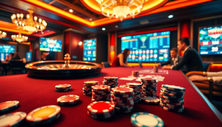 Players enjoying various games with 22bet online, highlighting a luxurious casino environment.