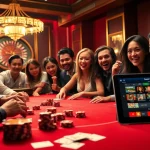 Experience thrilling action at SOIBET casino with vibrant poker chips and an engaging roulette wheel.