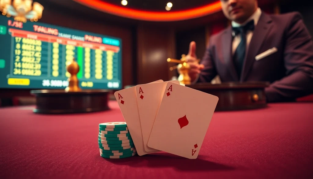 Experience the excitement of kèo nhà cái in a vibrant casino scene featuring poker chips and screens live betting.