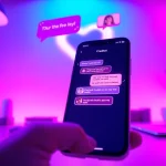 Engaging interface of free sex ai chatbot on a smartphone screen, showcasing vibrant digital interactions.