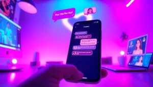 Engaging interface of free sex ai chatbot on a smartphone screen, showcasing vibrant digital interactions.