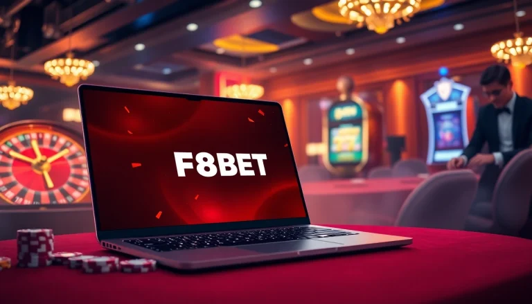 Experience the thrill of F8BET online gaming, featuring a vibrant casino atmosphere.