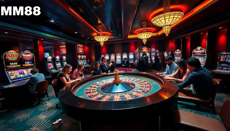 Experience thrilling gameplay at MM88 blackjack table with vibrant slots and engaging players.