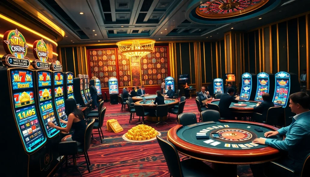 Experience thrilling nổ hũ online gameplay with vibrant slot machines and exciting casino atmosphere.