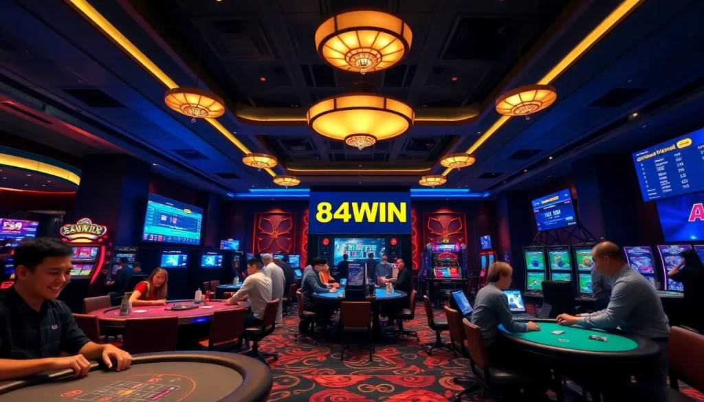Exciting gaming scene at 84WIN showcasing trusted online casino activities.