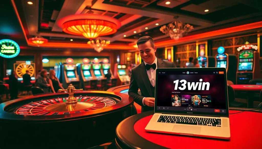 Experience the thrill of gaming at 13win casino with vibrant slot machines and roulette.