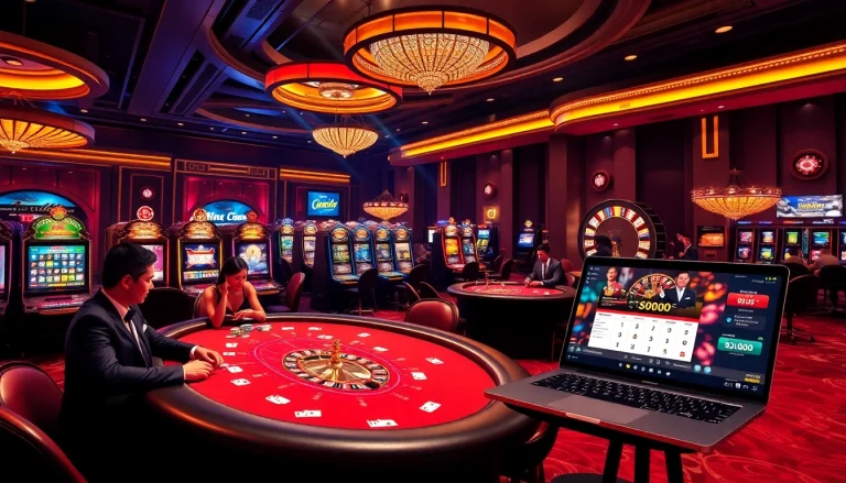 Experience the excitement of gambling at Okfun's vibrant casino floor with poker, roulette, and slot machines.