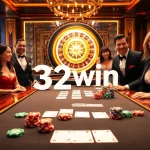Experience high-stakes excitement at 32win's luxurious casino with poker, roulette, and betting.
