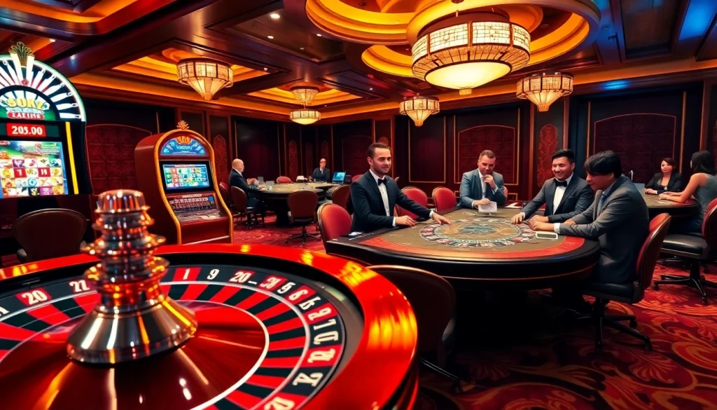 Engaging gamblers at gg88 com with a vibrant casino scene filled with thrilling games and excitement.