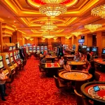 Players enjoying the exciting gaming experience at https://luck8r1.com casino floor with vibrant slot machines.