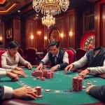 Engage with thrilling poker action at dn88 with players strategizing around a luxurious casino table.