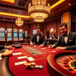 Engaged players at Pushpa Club casino table strategizing with poker chips.