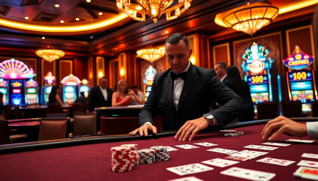 Experience excitement at xn88 sòng bài with dynamic gameplay at an elegant casino table.