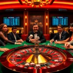 Hitclub casino players enjoying thrilling moments at a luxurious gambling table