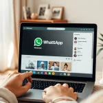 正在使用 WhatsApp Web 的用户，连接到快连VPN以实现安全通信。
