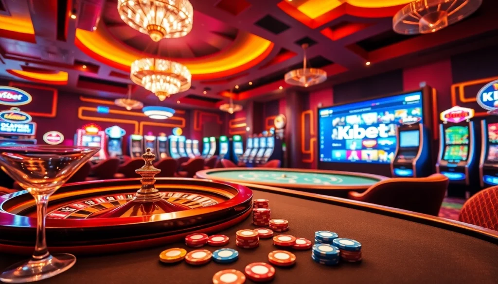 Kubet casino players enjoying high-stakes poker and vibrant gaming atmosphere