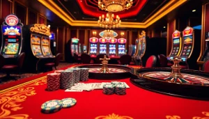 Exciting casino atmosphere with poker chips and roulette wheel illustrating XX88 gaming experience.