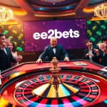 Players enjoy a thrilling game at e2bets casino, showcasing excitement and high stakes.