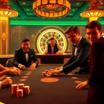 Experience thrilling casino action at DH88 with players engaged in high-stakes poker amidst elegant surroundings.