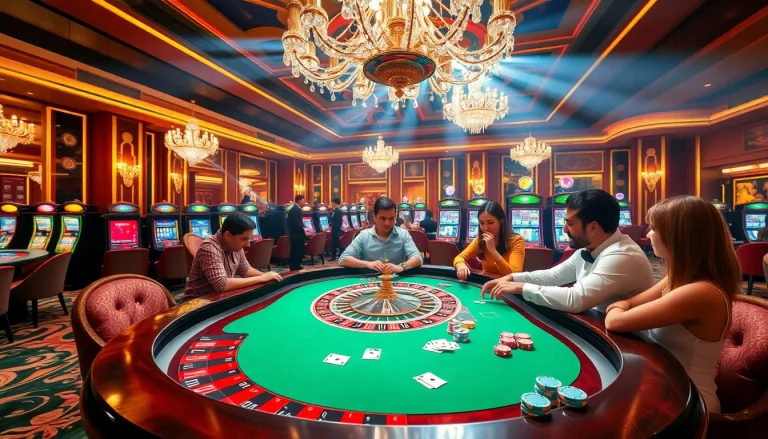 one88 players enjoying a thrilling roulette and poker experience in a luxurious casino setting