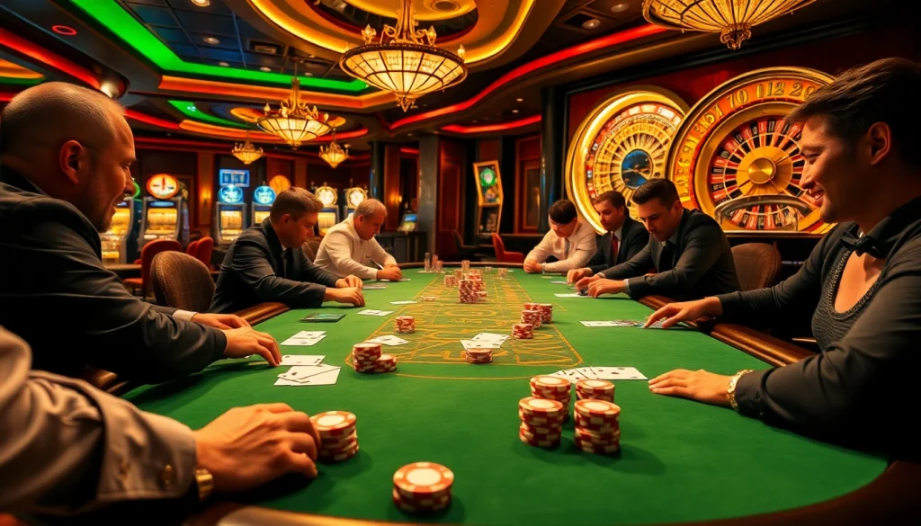 Exciting game action at a poker table at 789f, showcasing players and cards during Texas Hold'em.