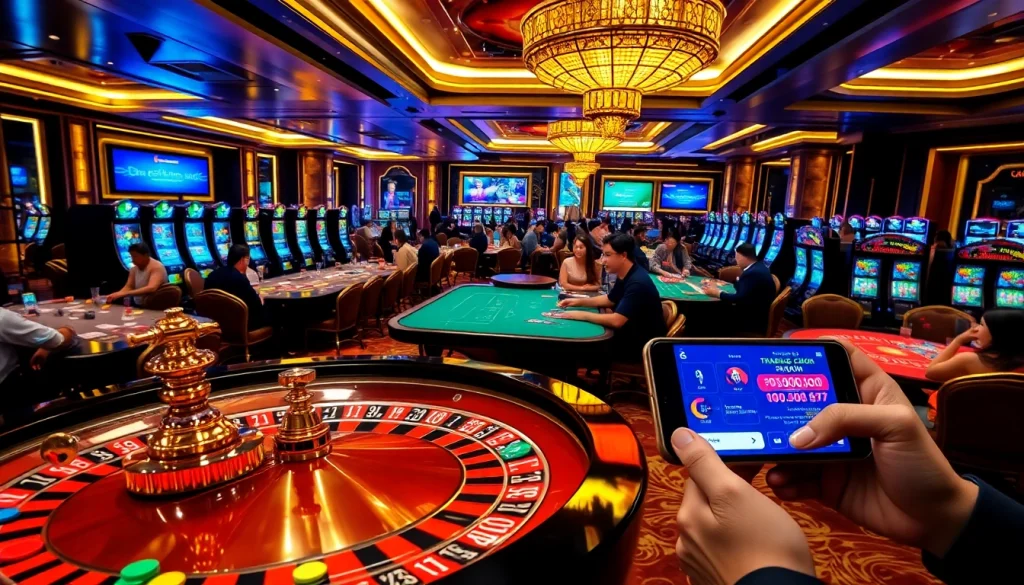 Experience the thrill at trang chủ okfun with vibrant casino gaming scenes filled with excitement.