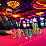 Engaging gaming action at the b52 club casino, featuring vibrant poker chips and a dealer.