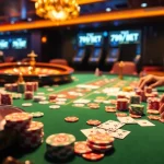 Experience the excitement of 789BET with vibrant casino tables and thrilling games in a professional setting.