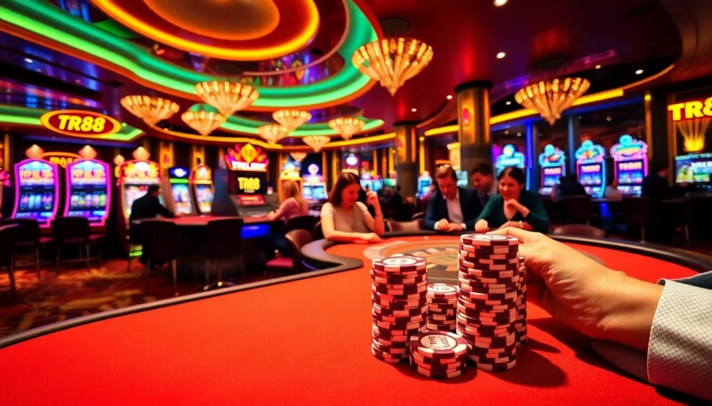 Engage in thrilling casino games at TR88, featuring vibrant layouts and exciting action.