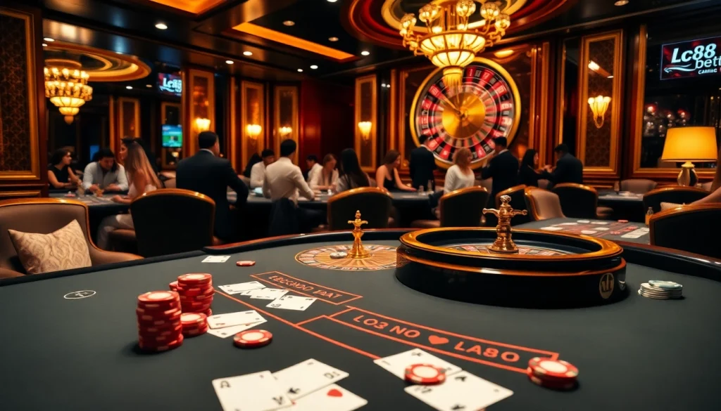 Experience thrilling baccarat gameplay at lc88 online casino with luxurious ambiance.