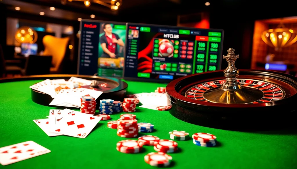 Experience the thrill of HITCLUB casino gaming with vibrant chips and dynamic lottery action.