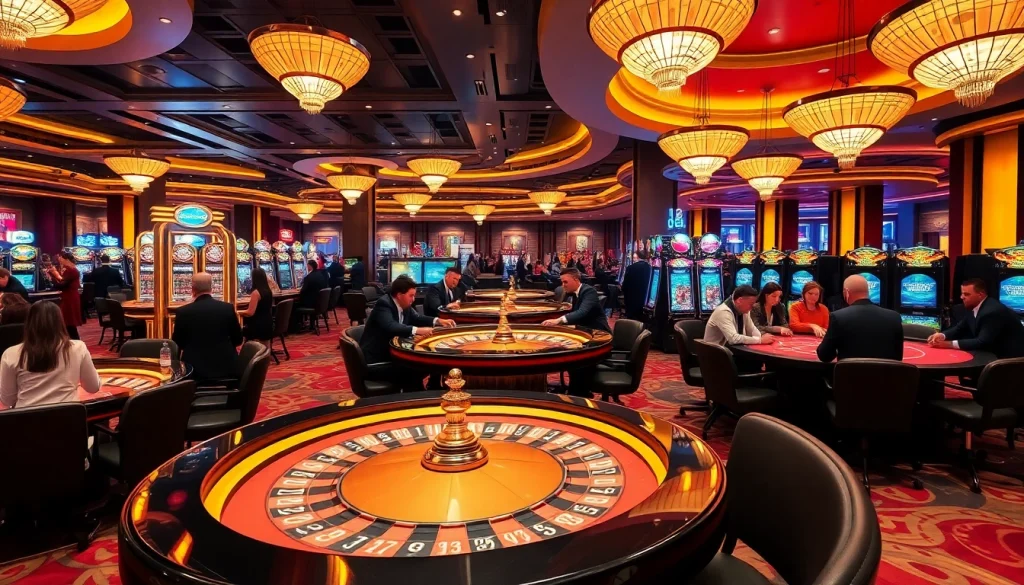 Experience thrilling gameplay at bl555.design with a lively casino atmosphere filled with roulette and poker games.